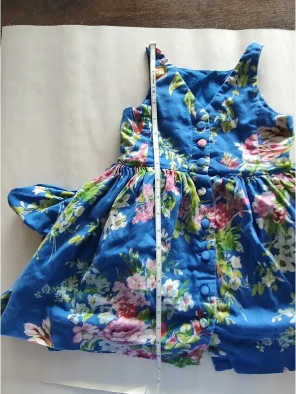 Polo Ralph Lauren Girls Blue Floral Cotton Dress Size 4T